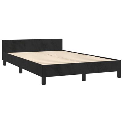vidaXL Okvir za krevet s uzglavljem crni 120x190 cm baršunasti