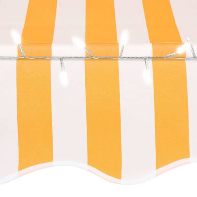 vidaXL Tenda na ručno uvlačenje LED 200 cm bijelo-narančasta