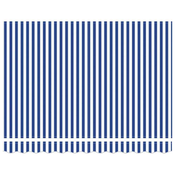 vidaXL Skrovita tenda Plava i bijela 300 x 250 cm Poliester i metal
