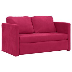 vidaXL Podni kauč na razvlačenje 2-u-1 boja vina 122x204x55 cm bar&scaron;un