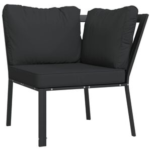 vidaXL Vrtna stolica sa sivim jastucima 76 x 76 x 79 cm čelična