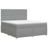vidaXL Boxspring krevet s madracem Svjetlosiva 160 x 200 cm Tkanina