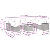 vidaXL 9-dijelni set vrtnih sofa s jastucima poliratan smeđi