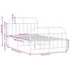 vidaXL Metalni okvir kreveta uzglavlje i podnožje crni 120x200 cm