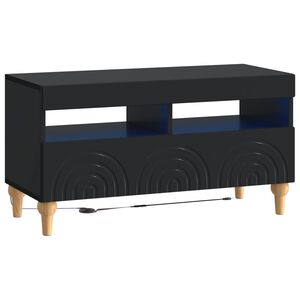 vidaXL LED TV kabinet ALKMAAR 81 x 35 x 43 cm Crna Konstruirano drvo