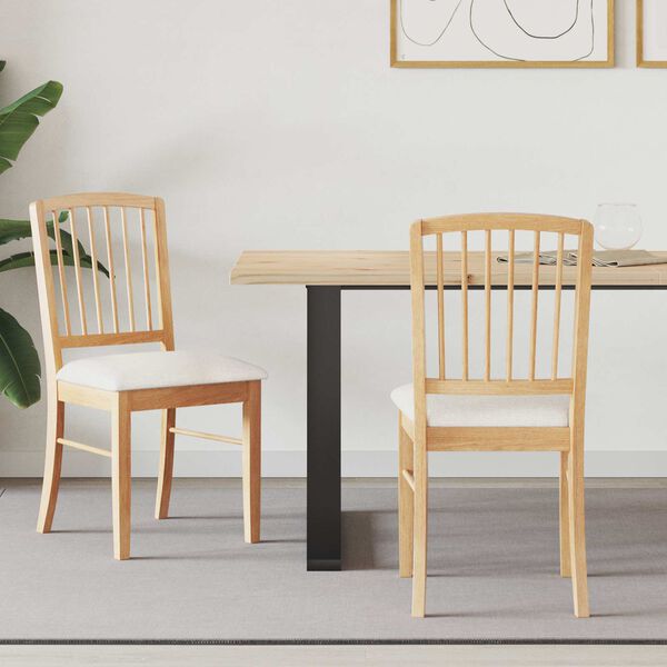 vidaXL Trpezarijske stolice 2 pcs Prirodna 50 x 52,5 x 91 cm