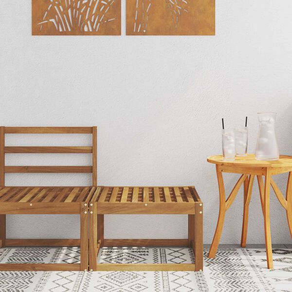 vidaXL Vanjski otoman Čvrsto drvo akacije Prirodna 59 x 59 x 37 cm