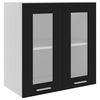 vidaXL Viseći stakleni ormarić "Lyon" crni 60x31x60 cm, inženjerski drvo