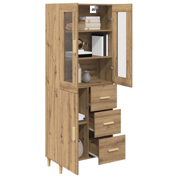 vidaXL Highboard Umjetnički hrast 69,5 x 34 x 180 cm Konstruirano drvo