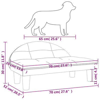 vidaXL Krevet za pse crni 70x52x30 cm baršunasti