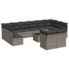 vidaXL 13-dijelni set vrtnih sofa od poliratana s jastucima sivi