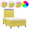 vidaXL Krevet box spring s madracem LED zeleni 120 x 200 cm od tkanine