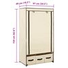 282459 vidaXL Wardrobe Cream 87x49x159 cm Fabric