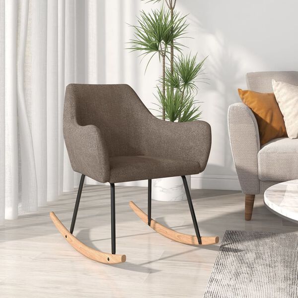 vidaXL Stolica za ljuljanje od tkanine smeđe-siva