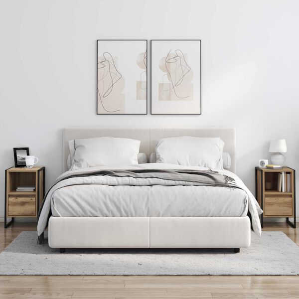 vidaXL Noćni ormarić 2 pcs Umjetnička hrastovina 39,5 x 30 x 50 cm