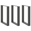 vidaXL Noge za blagovaonski stol U-oblik 3 kom antracit 70 x (72-73) cm čelik