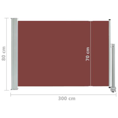 vidaXL Uvlačiva bočna tenda za terasu 80 x 300 cm smeđa