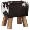 vidaXL klupa 40 x 30 x 45 cm Prava koža Crna i bijela