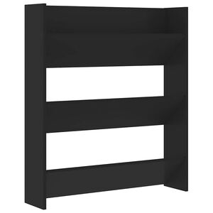 vidaXL Zidni ormarić za cipele crni 80 x 18 x 90 cm konstruirano drvo