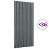 vidaXL Krovni paneli 36 kom pocinčani čelik antracit 80 x 36 cm