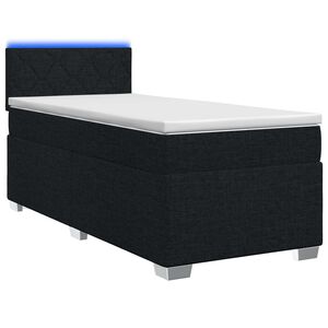 vidaXL Krevet s box springom, madracem i LED-om Crna 80 x 200 cm