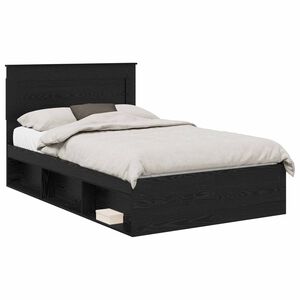 vidaXL Krevetna konstrukcija Crna 120 x 190 cm Čvrsto borovo drvo