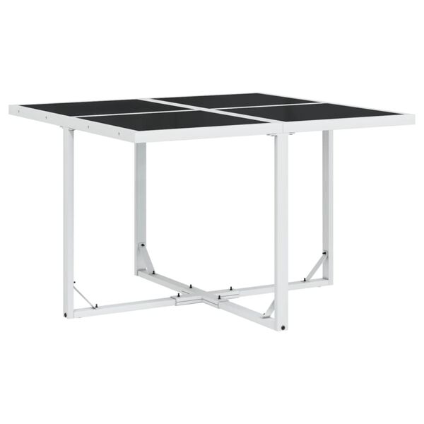 vidaXL 5-dijelni vrtni blagovaonski set s jastucima bijeli tekstilena