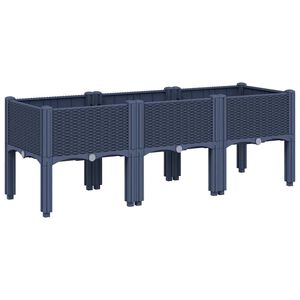 vidaXL Vrtna sadilica s nogama plava siva 120 x 40 x 42 cm PP