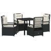 vidaXL Vrtni set za objed 5 pcs Crna poliratan