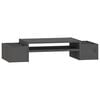 vidaXL Stalak za monitor sivi 70 x 27,5 x 15 cm od masivne borovine