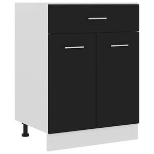 vidaXL Ormarić s donjim ladicama "Lyon" Crni 60x46x81,5 cm Konstruirano drvo