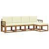 vidaXL Set vanjskih sofa 5 pcs Prirodna i krem Čvrsto drvo akacije