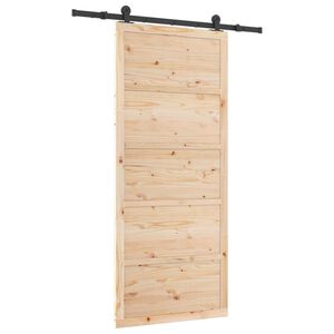 vidaXL Klizna vrata Prirodna 80 x 208 cm Masivna borovina