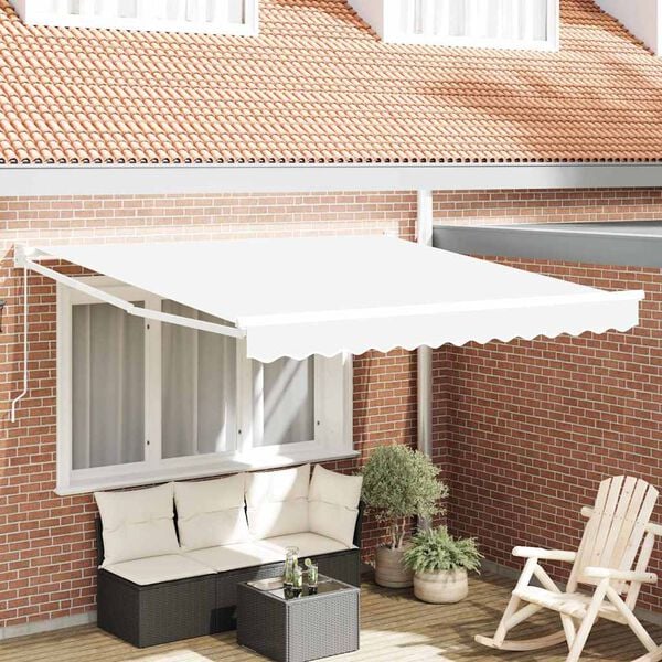 vidaXL Skrovita tenda Bijelo 350 x 250 cm tkanina
