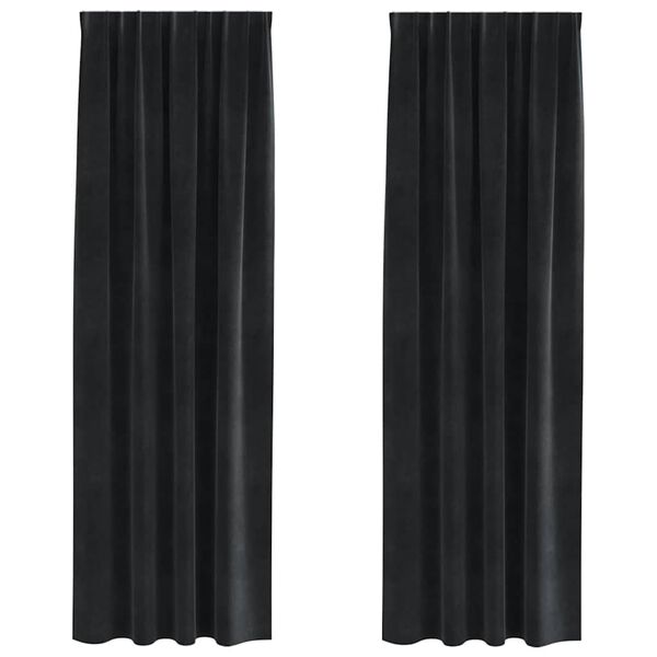 vidaXL Zavjese za zamračivanje 2 pcs Crna 140 x 245 cm Bar&scaron;un