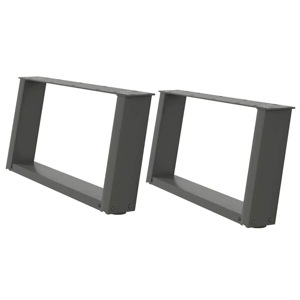 vidaXL Noge za klub stolić U-oblik 2 kom antracit 60 x (30-31) cm čelik