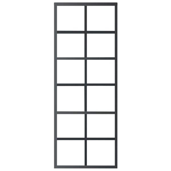 vidaXL Klizna vrata s priborom ESG staklo i aluminij 76 x 205 cm