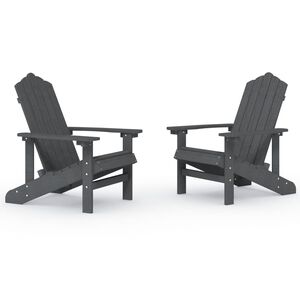 vidaXL Vrtne stolice Adirondack 2 kom HDPE antracit