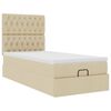 vidaXL Otomanski krevet s madracem i LED krem 90x200 cm tkanine
