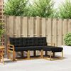 vidaXL Set vanjskih sofa s jastukom 4 pcs Prirodna i crna