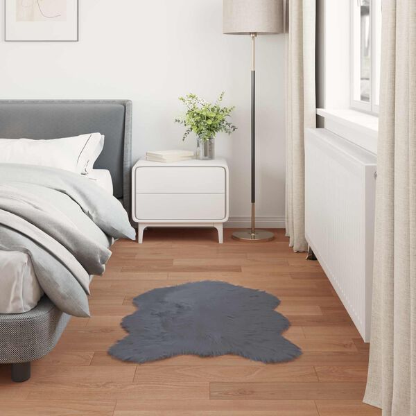 vidaXL Umjetni Tepih od Ovčje Kože Tafalla Antracit 50 x 80 cm