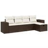 vidaXL 5-dijelni set vrtnih sofa s jastucima poliratan smeđi