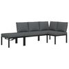 vidaXL 3-dijelni set vrtnih sofa s jastucima crni aluminijski
