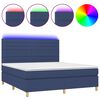 vidaXL Krevet box spring s madracem LED plavi 160x200 cm od tkanine