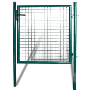 vidaXL Jednokrilna ogradna vrata 100x100 cm Čelik s pra&scaron;kastim premazom