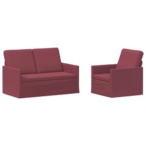vidaXL Set sofe 2 pcs Vinska crvena Tkanina