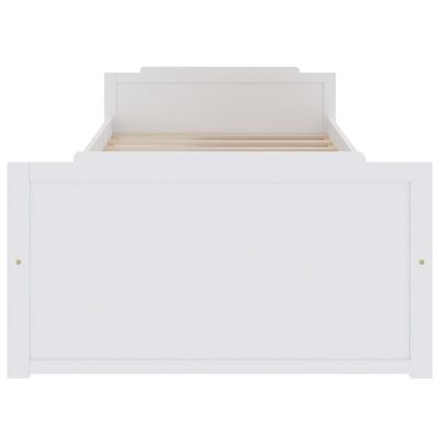 vidaXL Okvir za krevet s ladicama bijeli 90 x 200 cm masivna borovina