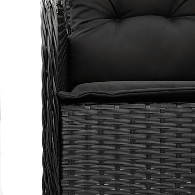 vidaXL 9-dijelni vrtni blagovaonski set s jastucima crni od poliratana