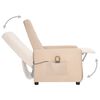 vidaXL Masažna fotelja od tkanine krem