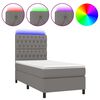 vidaXL Krevet box spring s madracem LED tamnosivi 90x190 cm tkanina